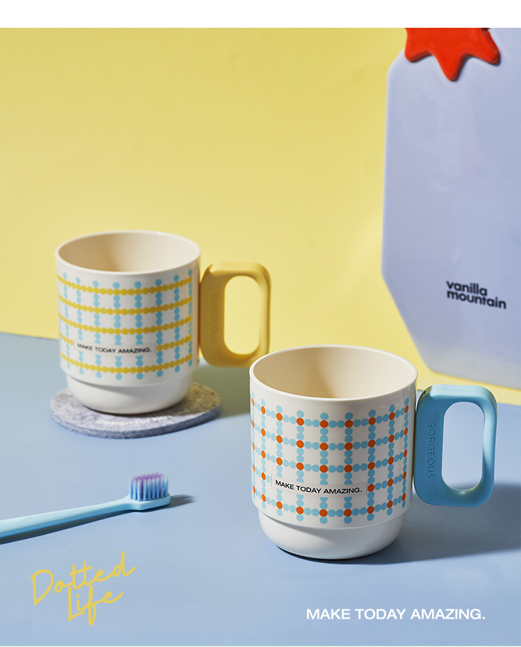 M80-5004 Home bathroom Toothbrush Cup, student cartoon Dot Dot Dormitory Cute mouthwash cup detail image 4