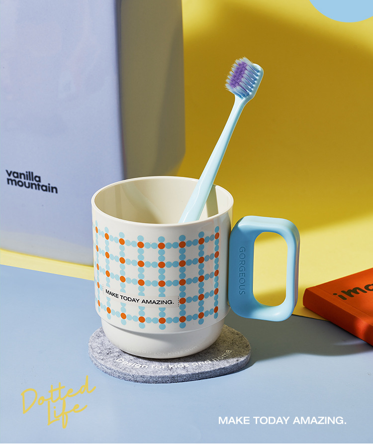 M80-5004 Home bathroom Toothbrush Cup, student cartoon Dot Dot Dormitory Cute mouthwash cup detail image 5