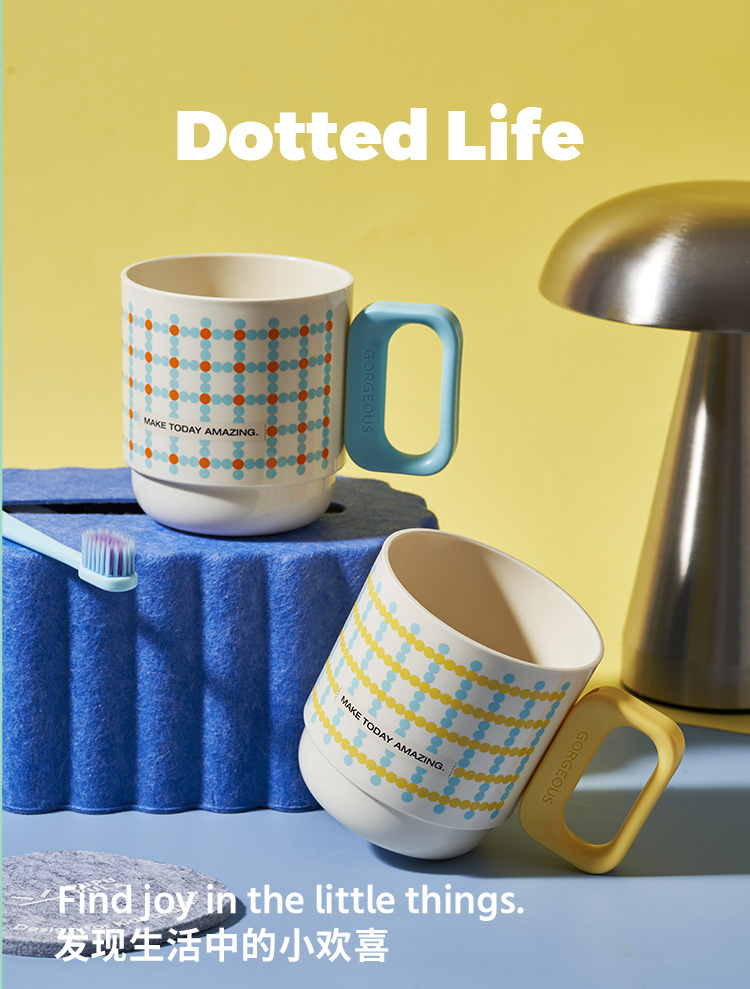 M80-5004 Home bathroom Toothbrush Cup, student cartoon Dot Dot Dormitory Cute mouthwash cup detail image 2