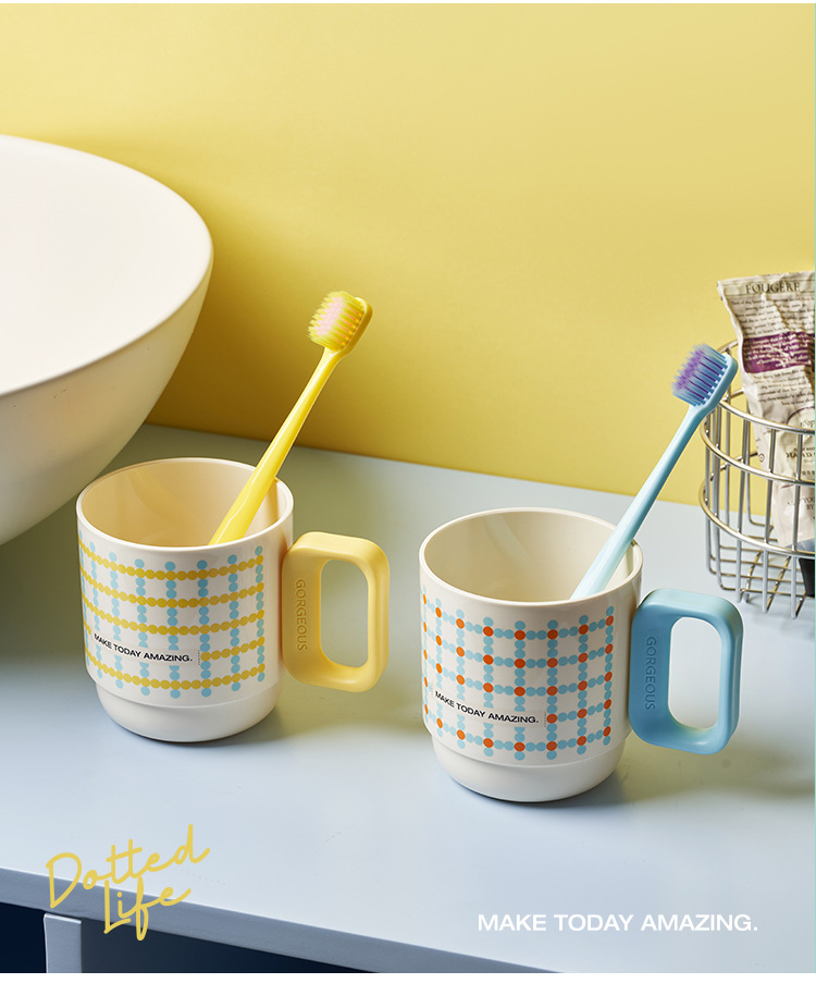 M80-5004 Home bathroom Toothbrush Cup, student cartoon Dot Dot Dormitory Cute mouthwash cup detail image 3