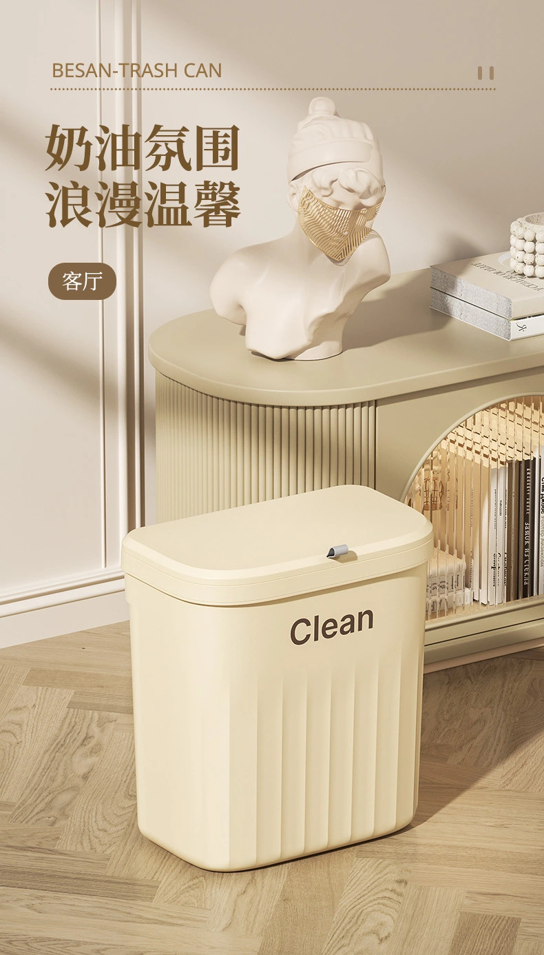 N22-3801 Household plastic flip lid wall-mounted trash can, kitchen, bathroom and toilet crevices wall-mounted storage pressure ring detail image 7