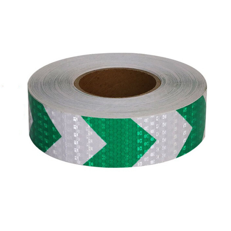 pvc crystal color grid tape, with yellow, black, red and white arrow warning, strong reflective film, night safety signs and anti-collision