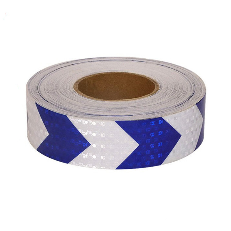 pvc crystal color grid tape, with yellow, black, red and white arrow warning, strong reflective film, night safety signs and anti-collision details Picture