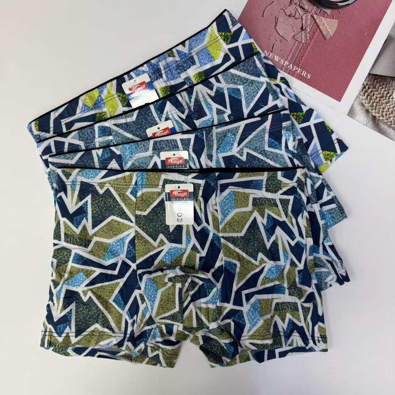 6351 # Brazilian hot-selling men's briefs with geometric camouflage print, 70 cotton, comfortable and breathable, export men's briefs QNI Application Scenario
