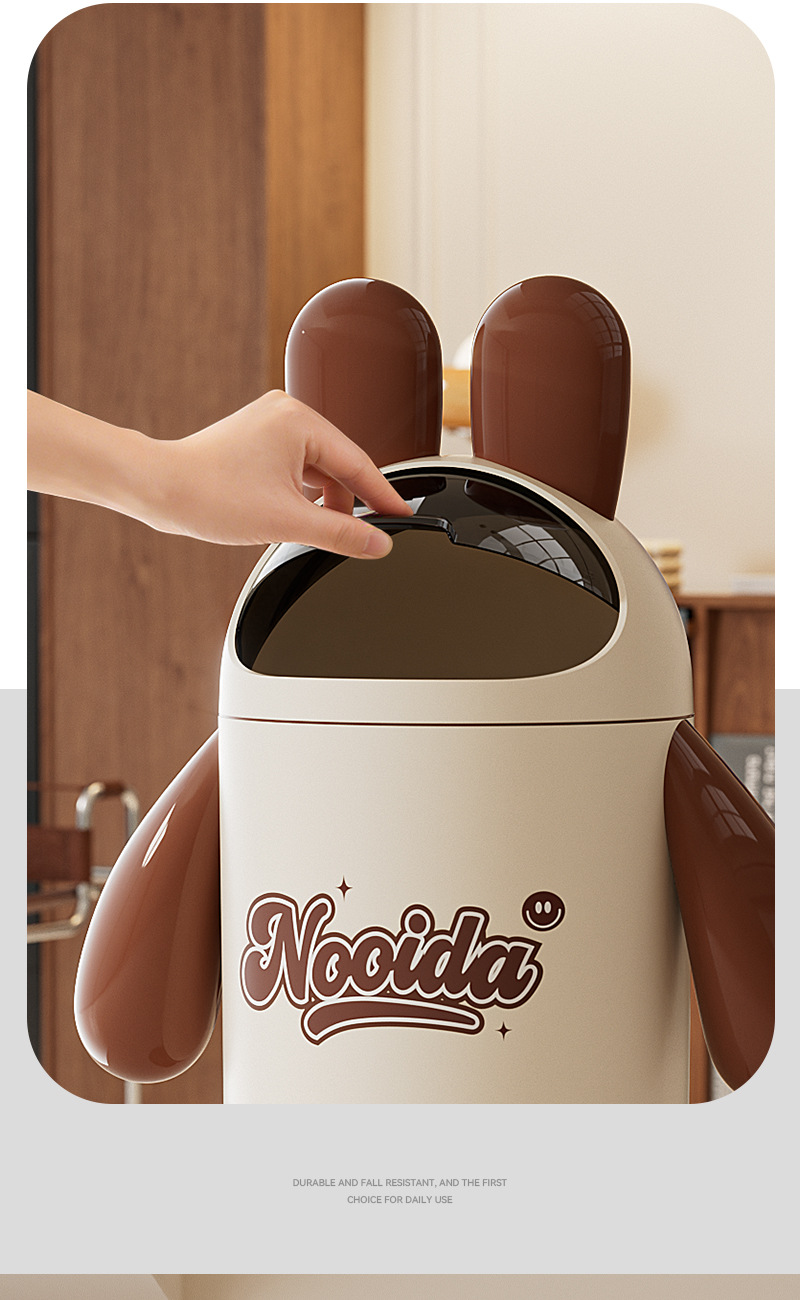 N22-3109 Flip-top bathroom, large-capacity living room, wastebasket, trash can, bedroom, creative home, cute new style detail image 14