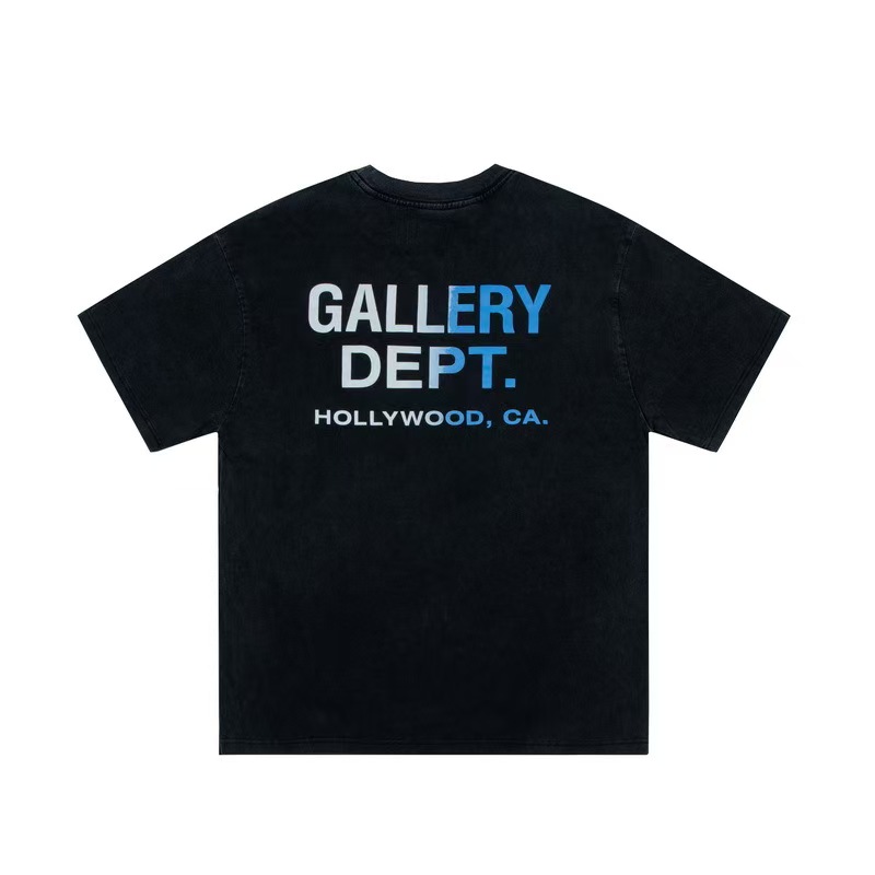 Summer trendy retro washed and aged ink-wash printed men's and women's T-shirts, Amazon cross-border trend American street pure cotton personalized printed retro trendy brand men's T-shirts Specification image
