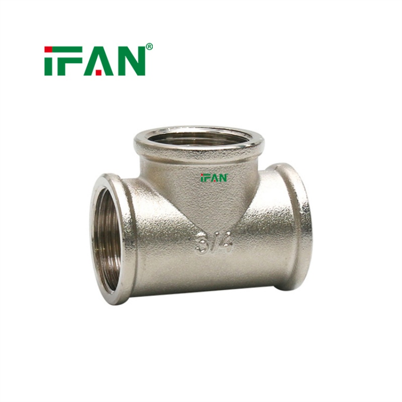 IFAN Plated Plumbing Tee Fitting with Quick-Connect Ends