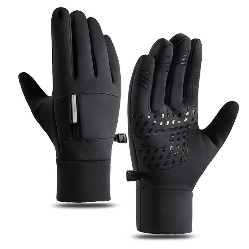 260109-1-2 guantes de dedo a prueba de viento guantes de dedo de largo de ciclismo guantes calientes de ciclismo antideslizante todos los dedos de fitness guantes de peluche de algodón Specification image