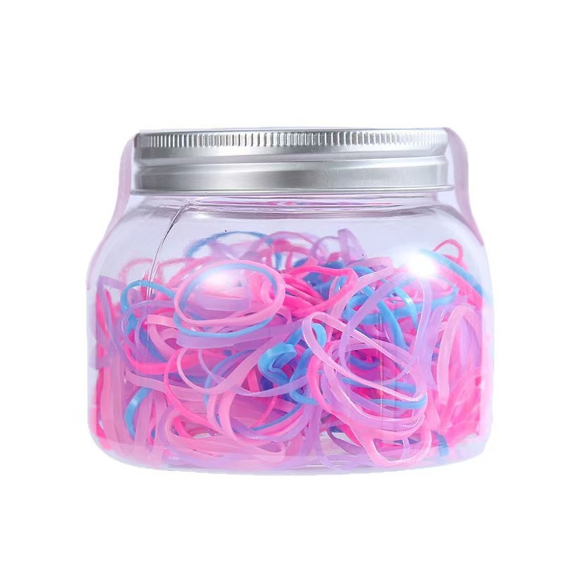 Colored elastic band glass can hair loop combo estampado de leopardo grueso accesorios para el pelo niños accesorios para el pelo de moda pic 2