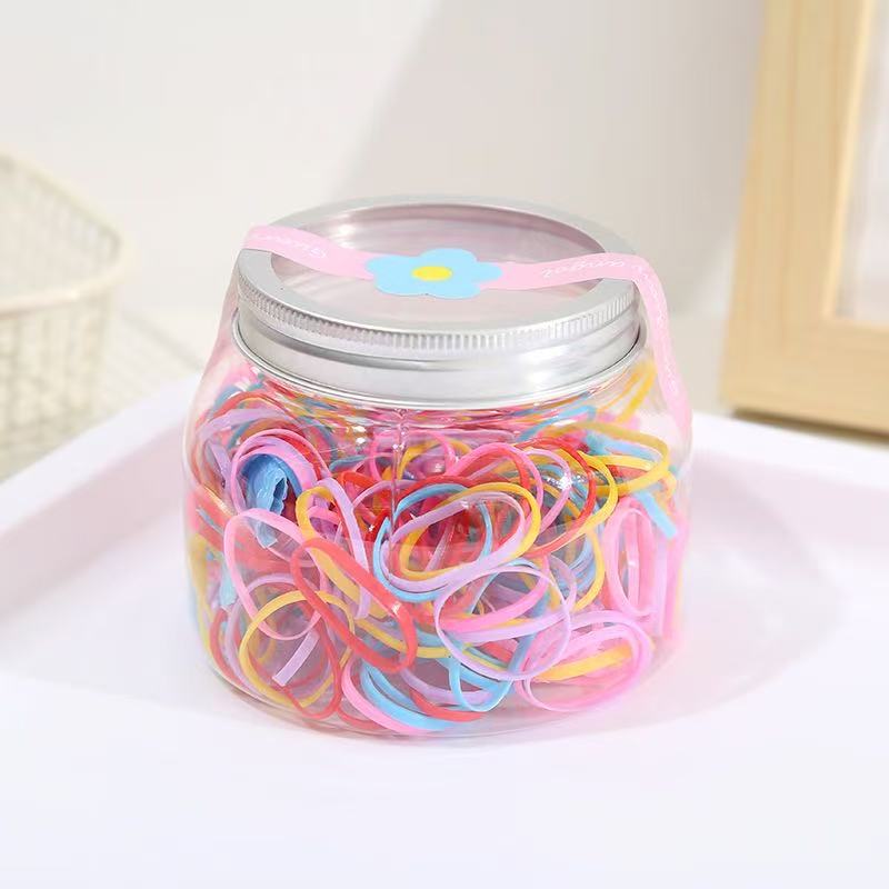 Colored elastic band glass can hair loop combo estampado de leopardo grueso accesorios para el pelo niños accesorios para el pelo de moda details Picture