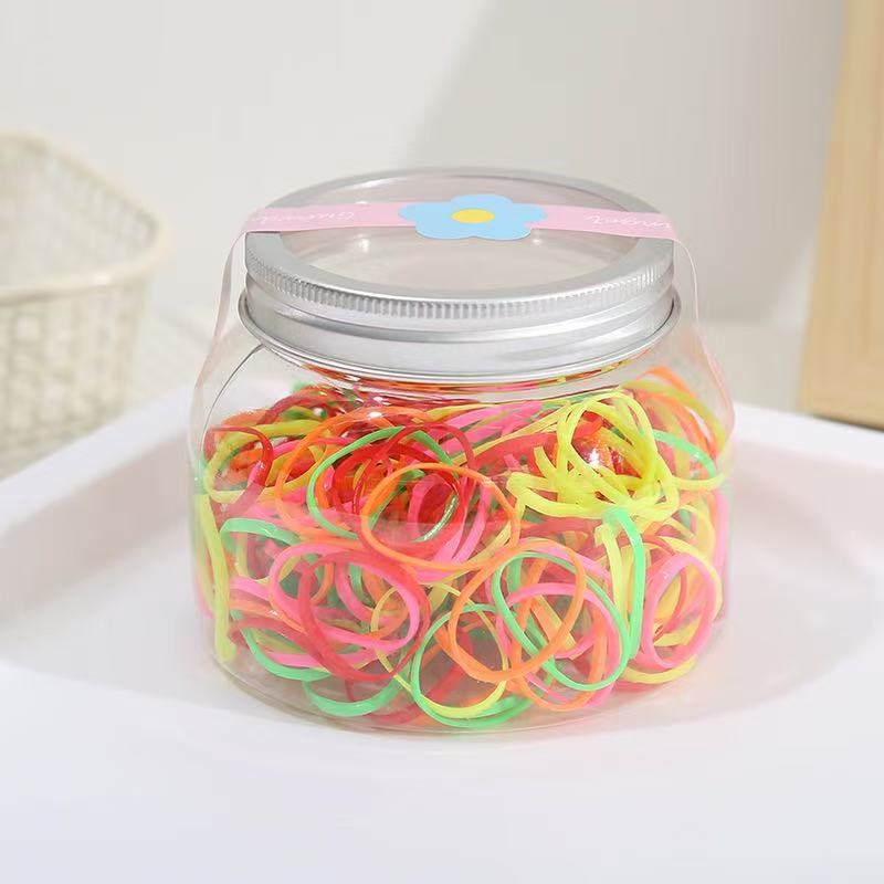 Colored elastic band glass can hair loop combo estampado de leopardo grueso accesorios para el pelo niños accesorios para el pelo de moda Specification image