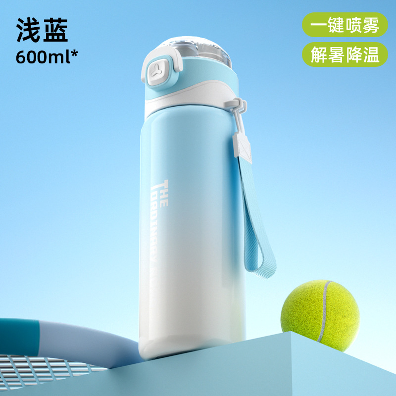 Y290-QXSD2291 spray cooling insulated cup, one lid, dual drinking, gradient, high appearance level outdoor sports portable cup details Picture