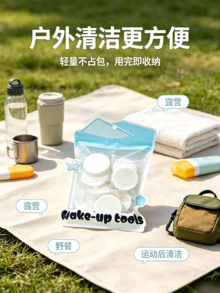 Disposable compressed towels, individual packaging, portable thickened face towels, travel, outdoor and home skin-friendly cleaning products, disposable towels, disposable bath products detail image 7