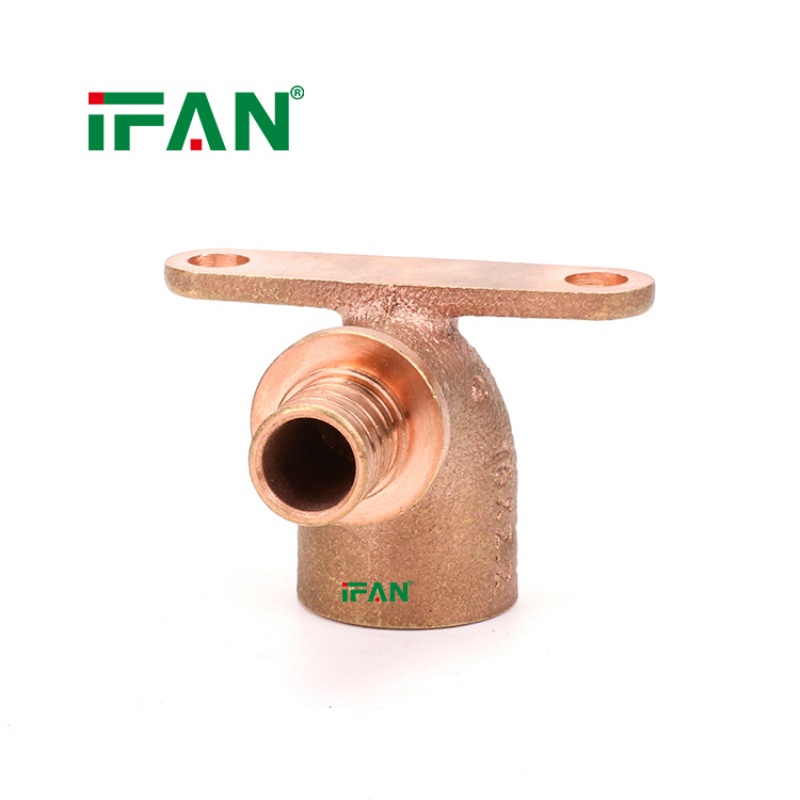 PEX Brass Axial Fitting – Female-Threaded Elbow with Mount Specification image