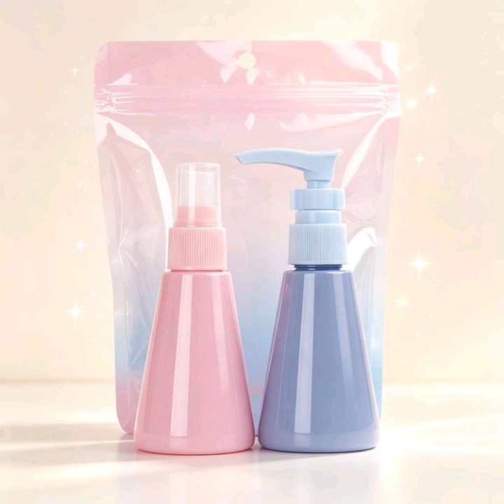 Macaron sub-bottle set, spray bottle, pump bottle combination, travel portable skin care products, portable storage for empty bottles details Picture