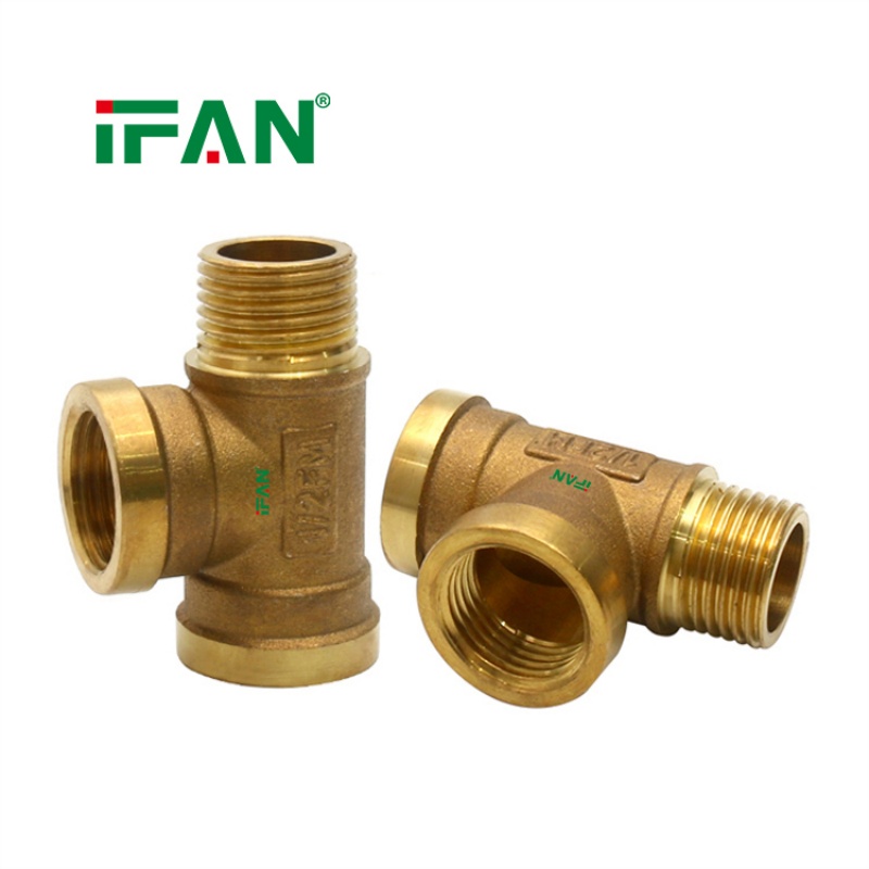 IFAN Factory Supply Brass Male-Threaded Tee Fitting details Picture