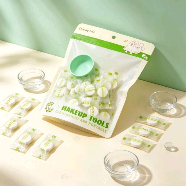 50-piece individually packaged compressed mask paper, lightweight disposable wet mask buckle, portable hydrating DIY mask tool Specification image