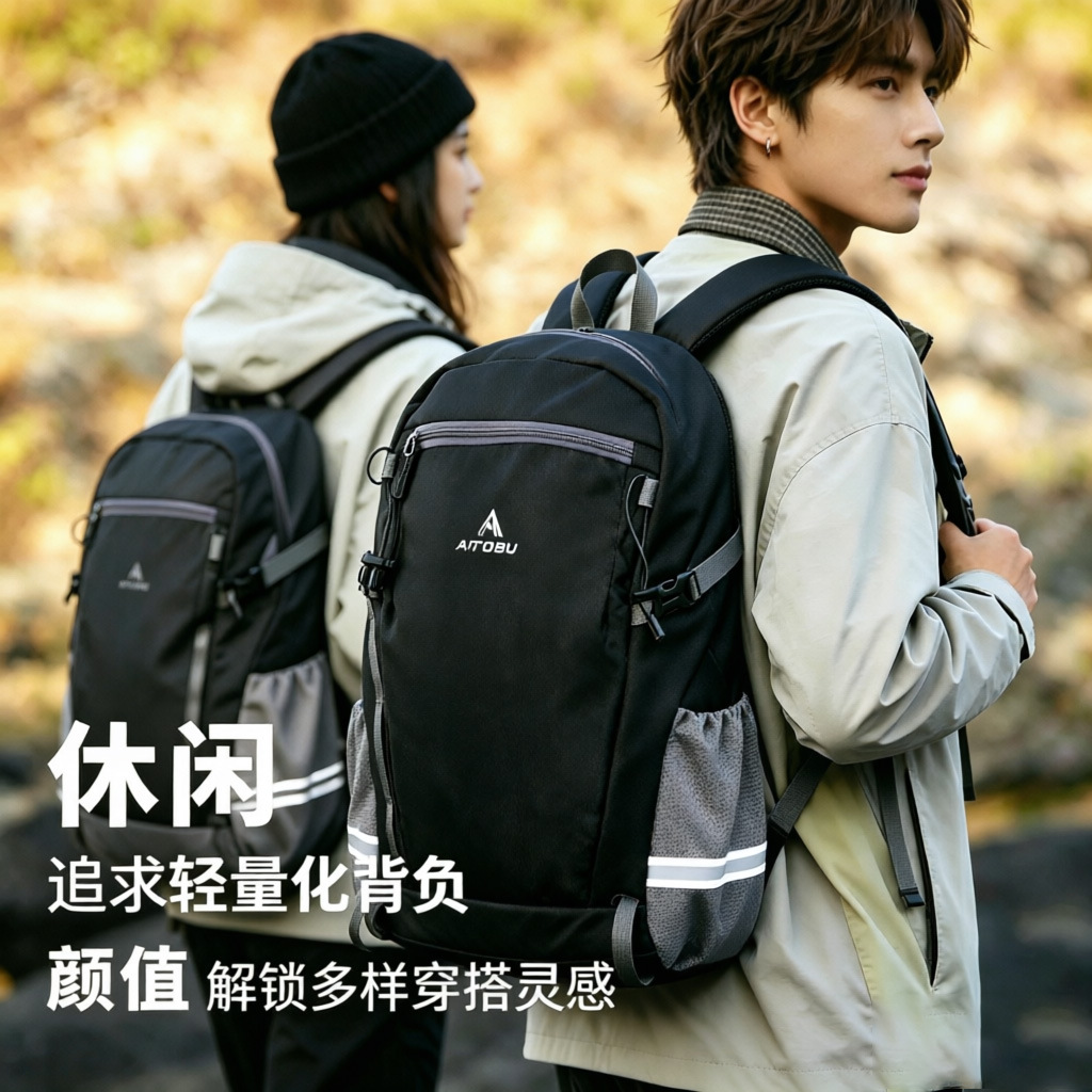 AITOBU lightweight backpack, outdoor travel business men's backpack, fashionable and casual backpack bag Specification image
