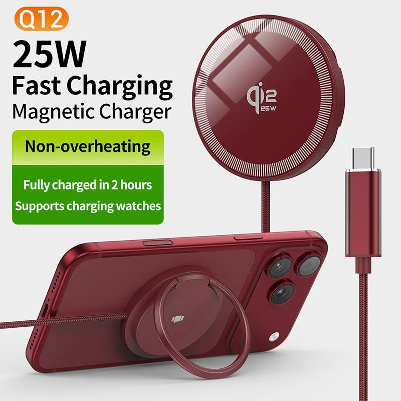 The 25W wireless charging fast charging alloy qi2.2 magnetic wireless charger is thin and light, suitable for Apple's 25W wireless charging detail image 6