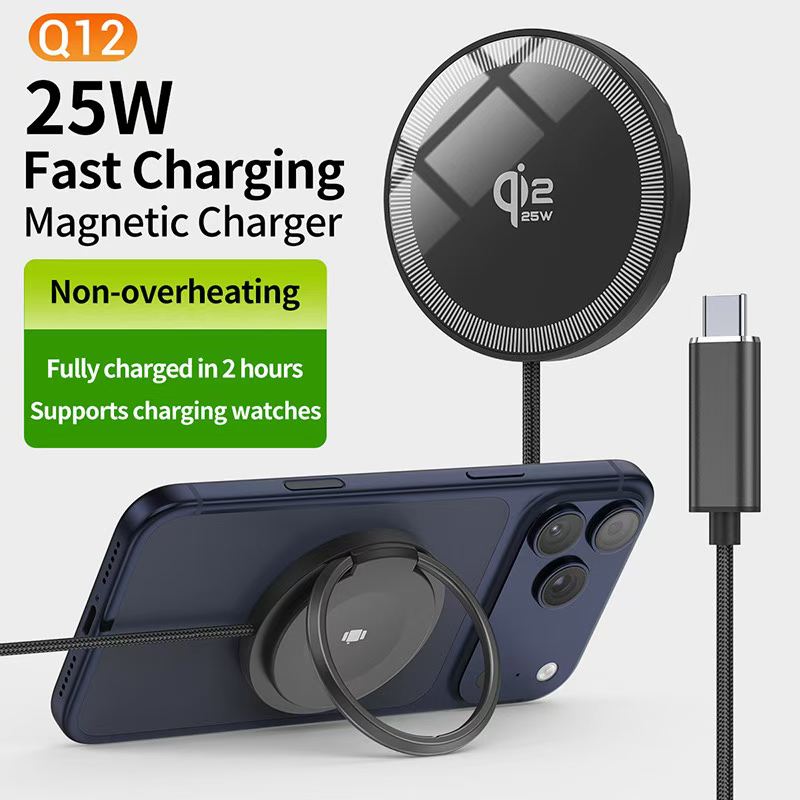 The 25W wireless charging fast charging alloy qi2.2 magnetic wireless charger is thin and light, suitable for Apple's 25W wireless charging detail image 7