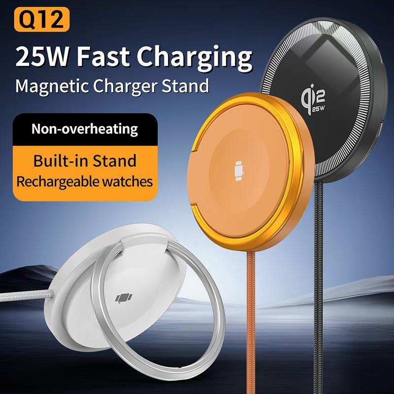 The 25W wireless charging fast charging alloy qi2.2 magnetic wireless charger is thin and light, suitable for Apple's 25W wireless charging