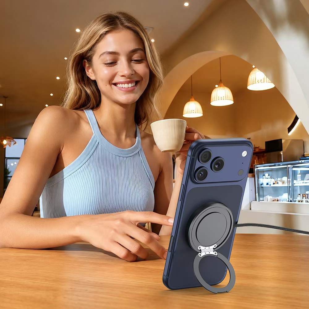 The new cross-border product Qi2.2 magnetic wireless charger with a 25W braided cable stand is suitable for MagSafe wireless charging detail image 7