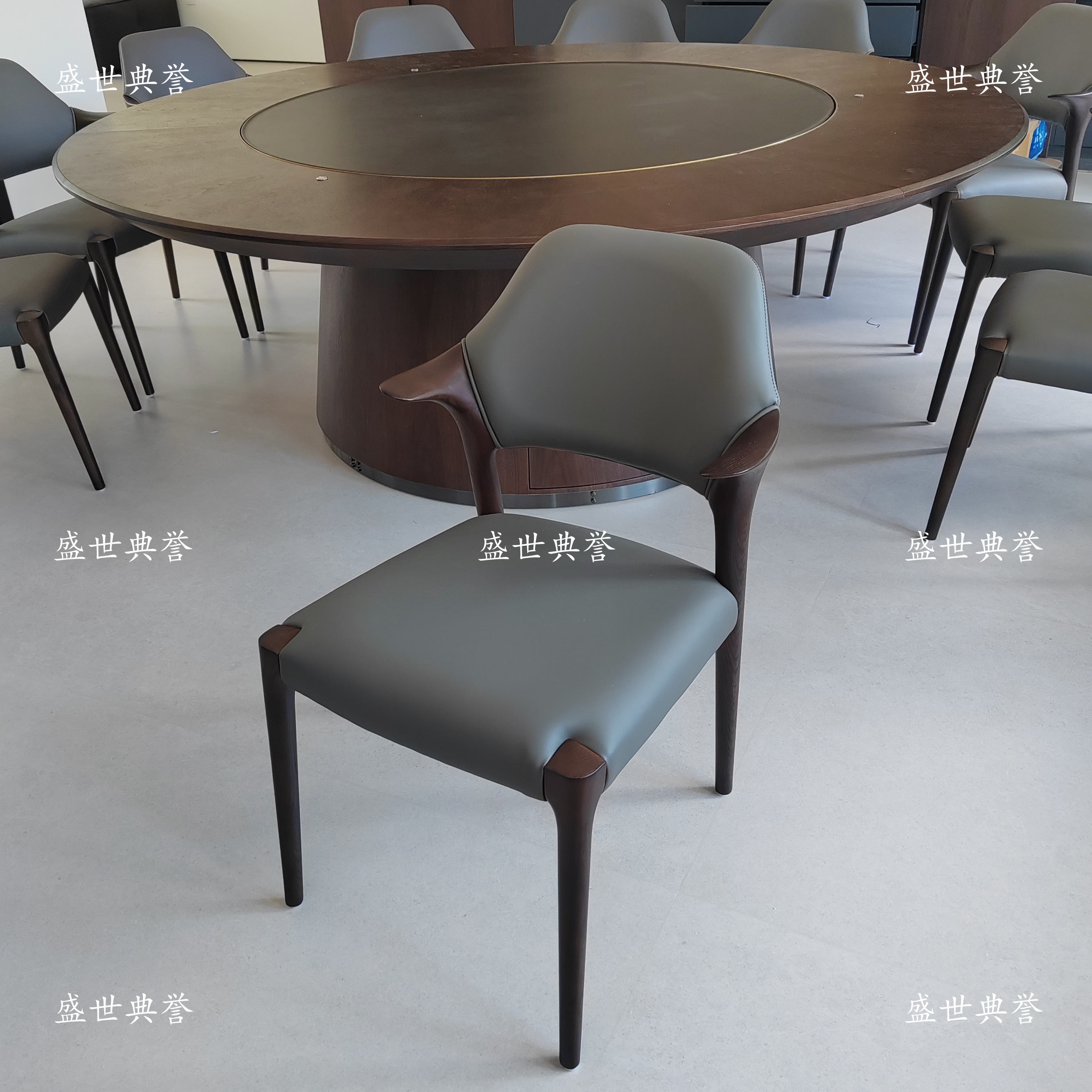 Yichun International Hotel Solid Wood Electric Dining Table and Chair Company Club Business reception solid wood Chairs Villa household dining chairs