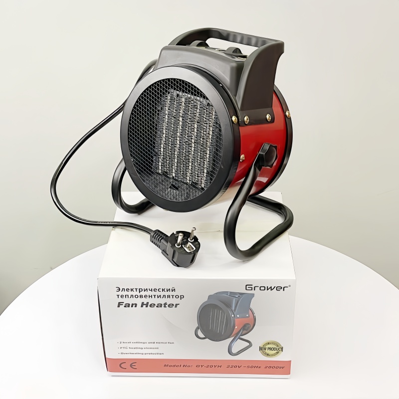 Cross-border foreign trade European standard 2KW220V ceramic PTC warm air blower, heater, hot air blower with dual knobs and temperature control, 1 piece 12PCS, color box packaging, English instruction manual pic 6