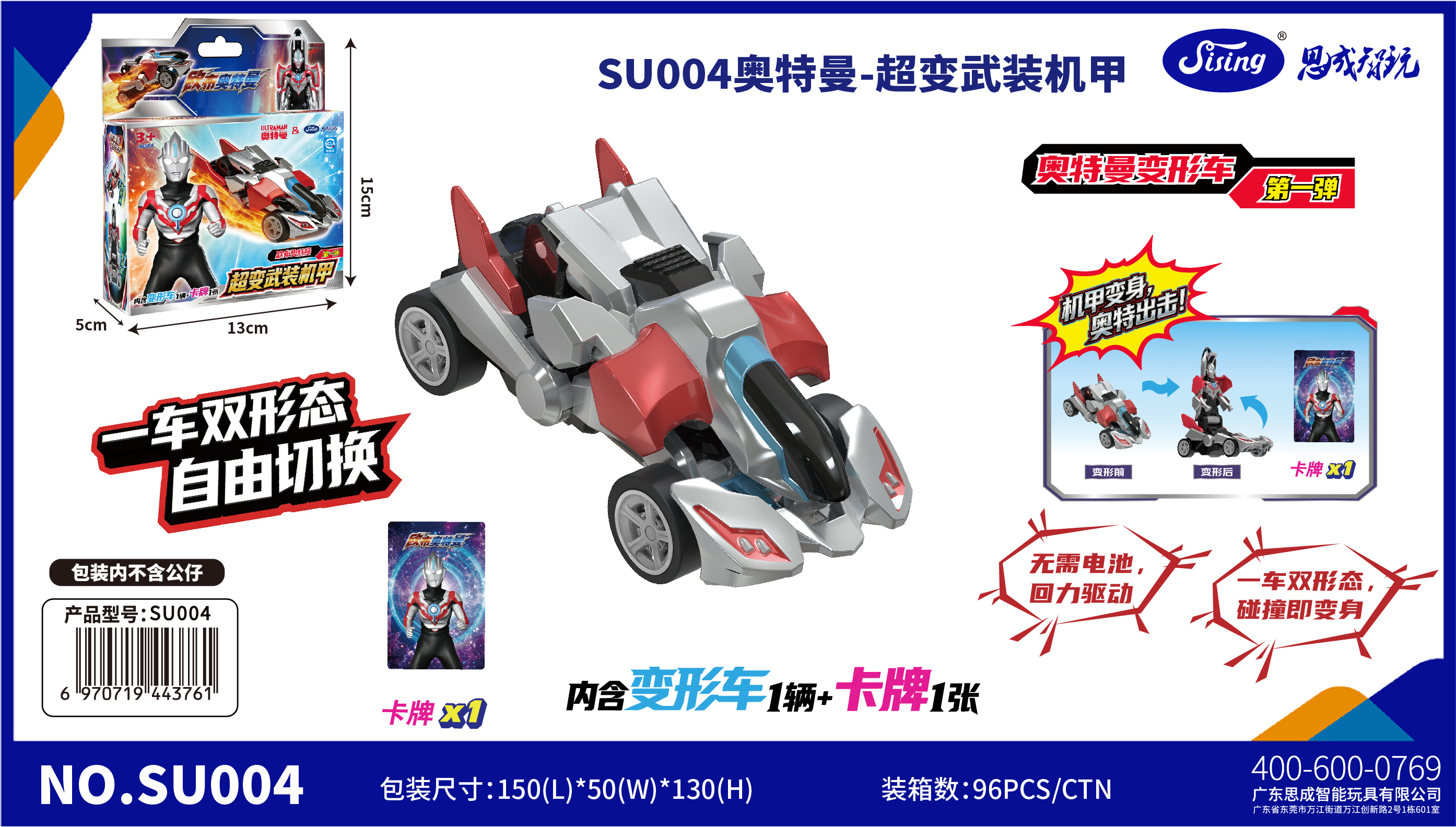 Red and silver super-variable armed mecha transformation car, gesture-sensing remote control stunt car, children's toys, cool and exciting experience details Picture