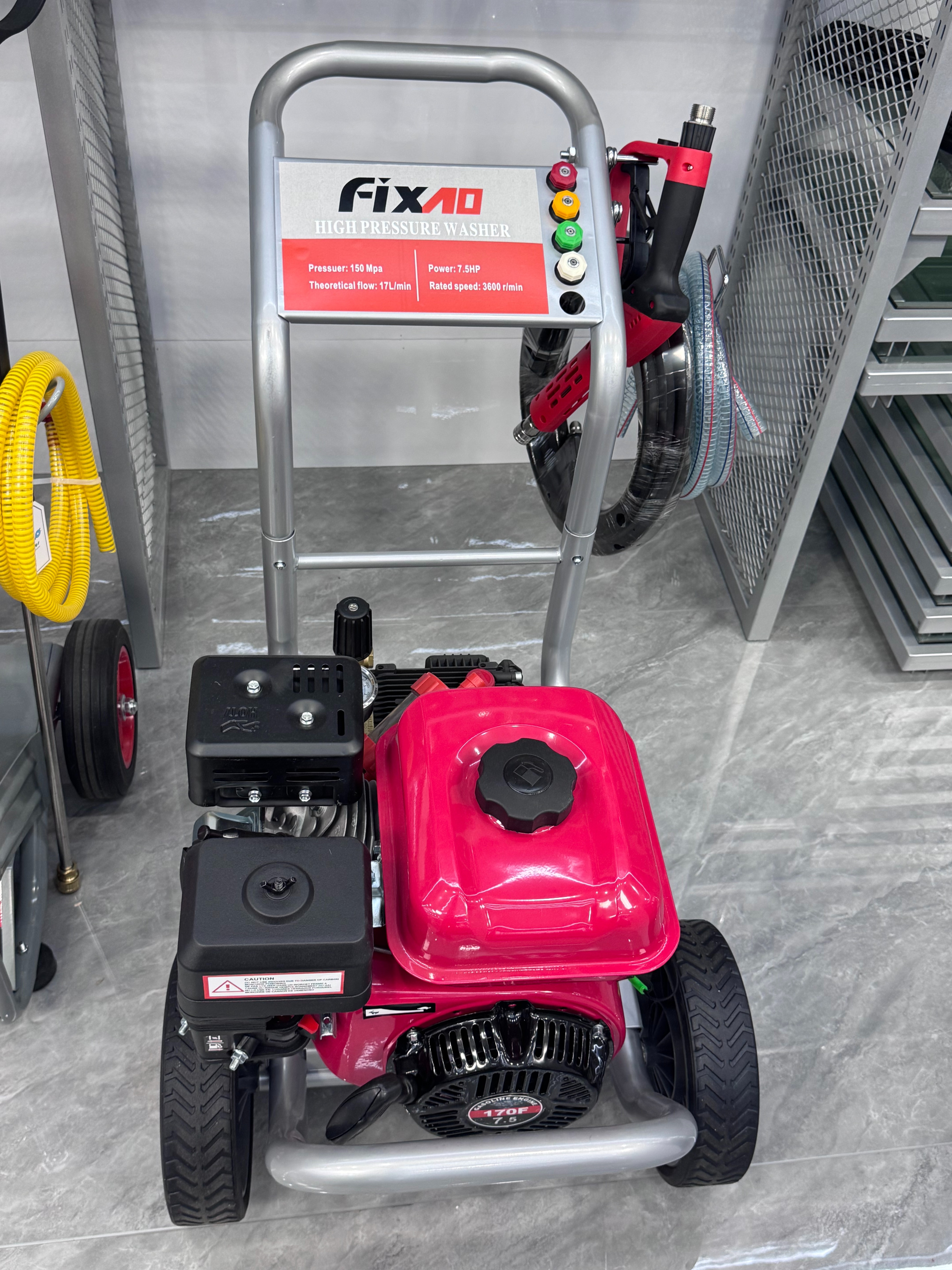 Red high-pressure cleaner Fix40 multi-functional pipe unblocking, car washing and cleaning equipment, household and industrial high-pressure water gun