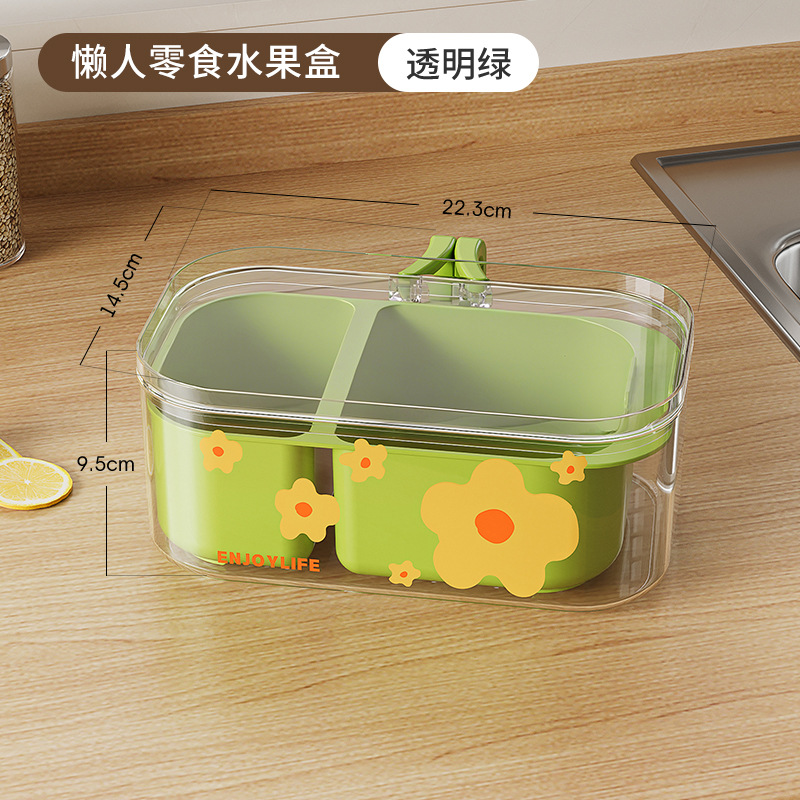 M23-3002 draining basket, household fruit basket with compartments, telescopic water filter, two-in-one, thickened vegetable washing basket with lid, double Item Picture