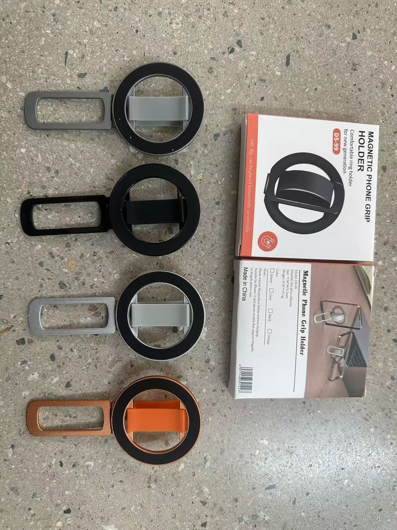 New liquid silicone rubber ring magnetic attraction aluminum alloy folding vertical stand freely rotating desktop universal mobile phone accessory full image