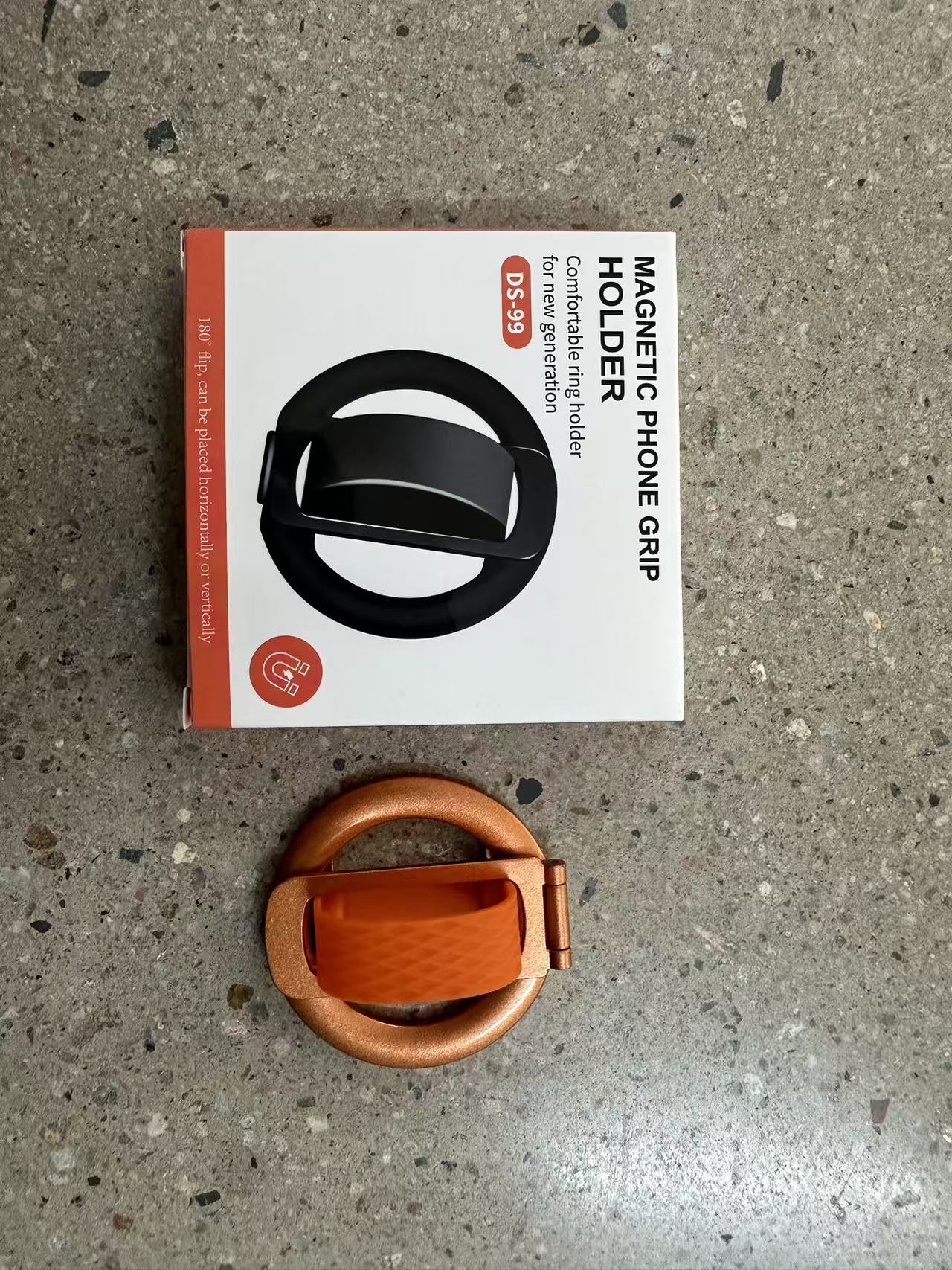 New liquid silicone rubber ring magnetic attraction aluminum alloy folding vertical stand freely rotating desktop universal mobile phone accessory detail image 5