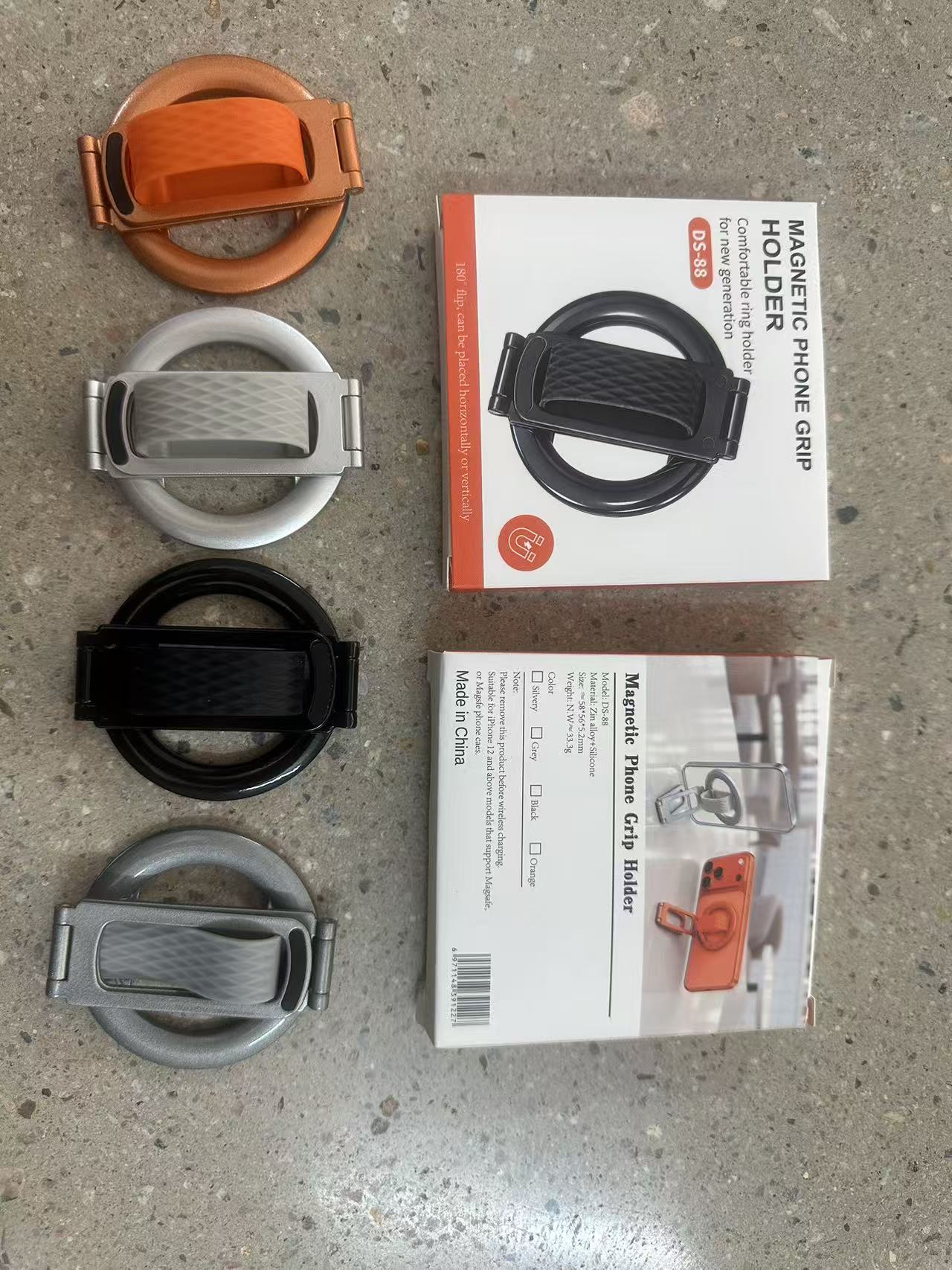 Magnetic phone stand ring buckle portable desktop back sticker lazy person skin-friendly liquid silicone new multi-functional universal