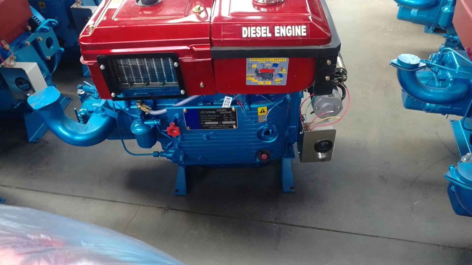 The ZS1125NML single-cylinder horizontal water-cooled four-stroke direct injection engine is suitable for small and medium-sized tractors, generator sets, water pump sets, crushers/vibration pumps and other agricultural and mining machinery
