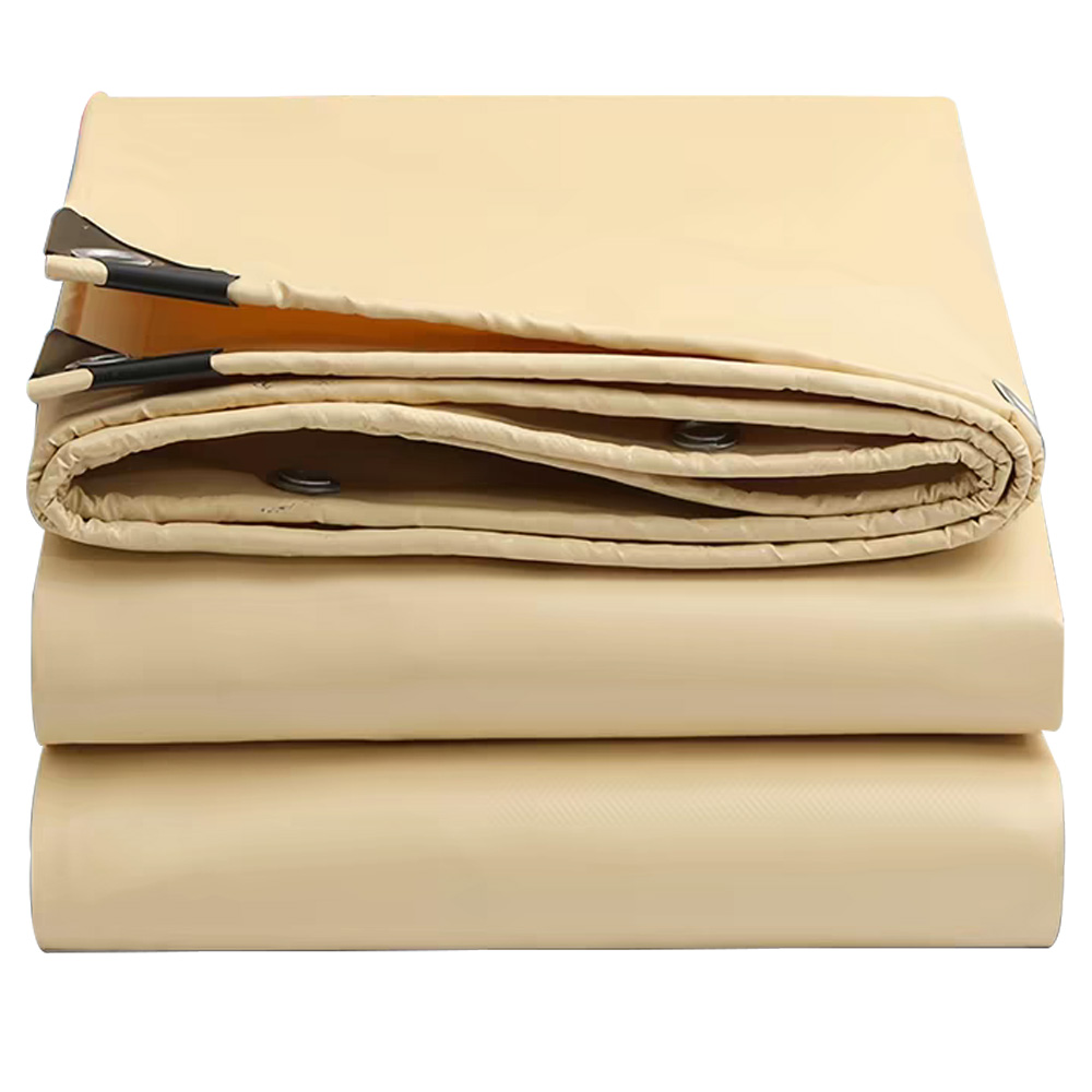 Rollos de lona beige multifuncional hogar al aire libre a prueba de humedad y suciedad material de corte manual cuchillos en rollos rascador de tela material de PVC lona de pvc lona impermeable cubierta de lona Specification image