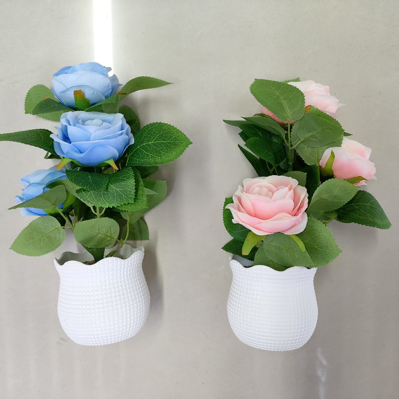 粉色蓝色玫瑰仿真花束百合洋牡丹陶瓷花艺装饰礼品赠送佳品详情6
