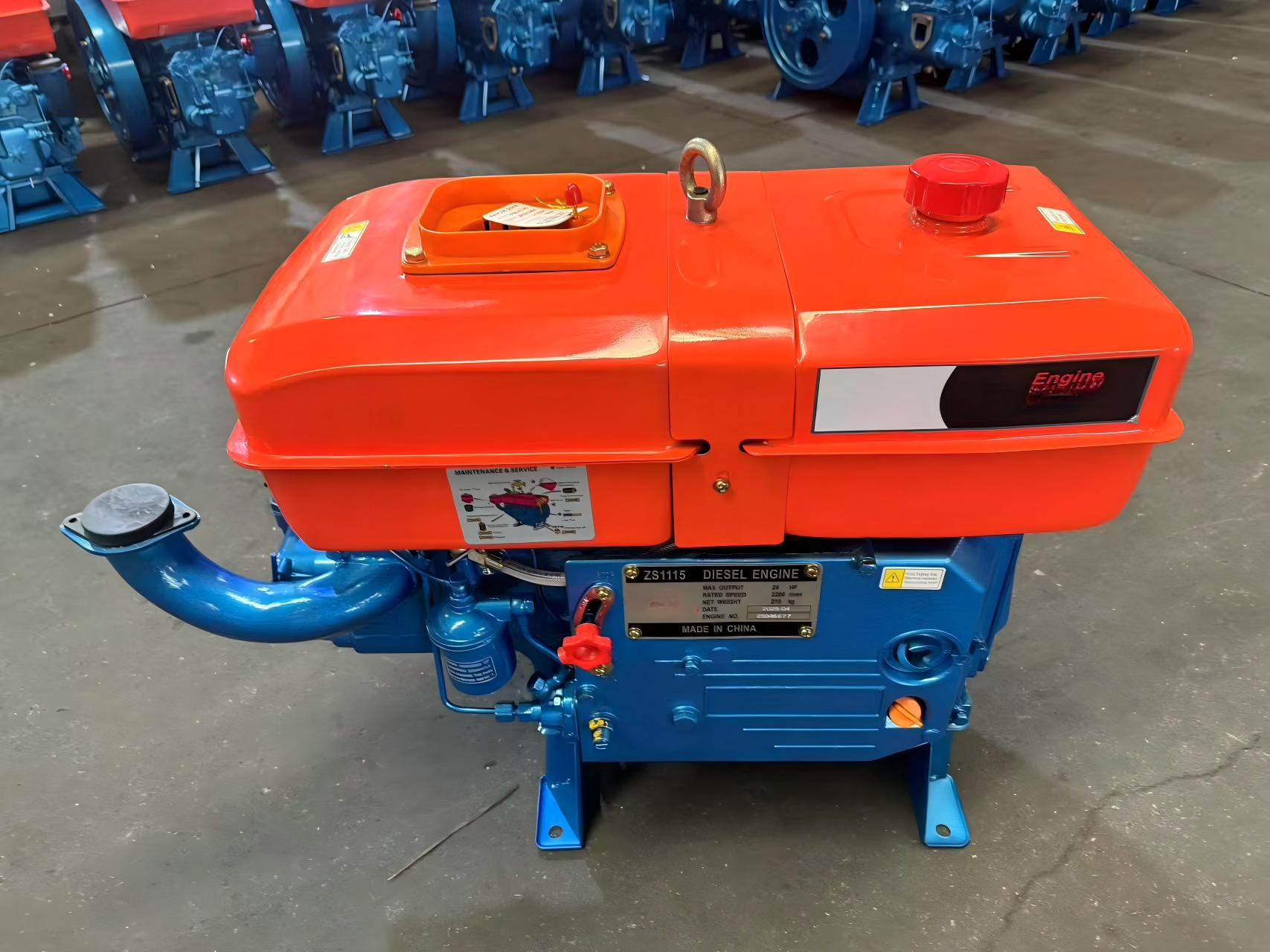 ZS1115 single-cylinder water-cooled engine, 18/20/22 horsepower, can be equipped with manual start or electric start, powerful and fuel-efficient, suitable for both agricultural and Marine use Specification image