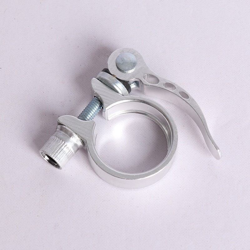 251005 Quick-release seat pipe clamp, mountain bike quick-release aluminum alloy seat pipe clamp, 31.8mm saddle pipe lock clamp, dead-fly road bike pipe clamp, seat bar fixing buckle details Picture