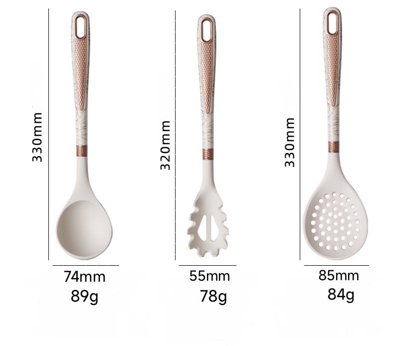مغرفة طهي المطبخ بالسليكا المستخدم في التجارة الخارجية، مغرفة طهي، مغرفة، مغرفة ملعقة pic 7