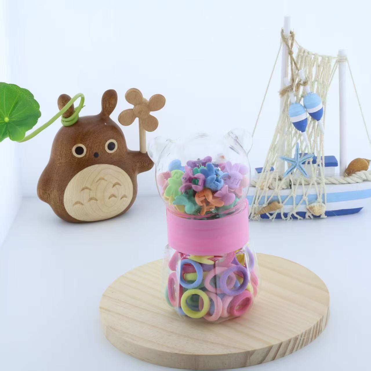 Children's colorful hair accessory set, hand-crocheted hair clips, hair bands, rubber bands combination, children's hair accessories, children's hair accessory accessories Item Picture