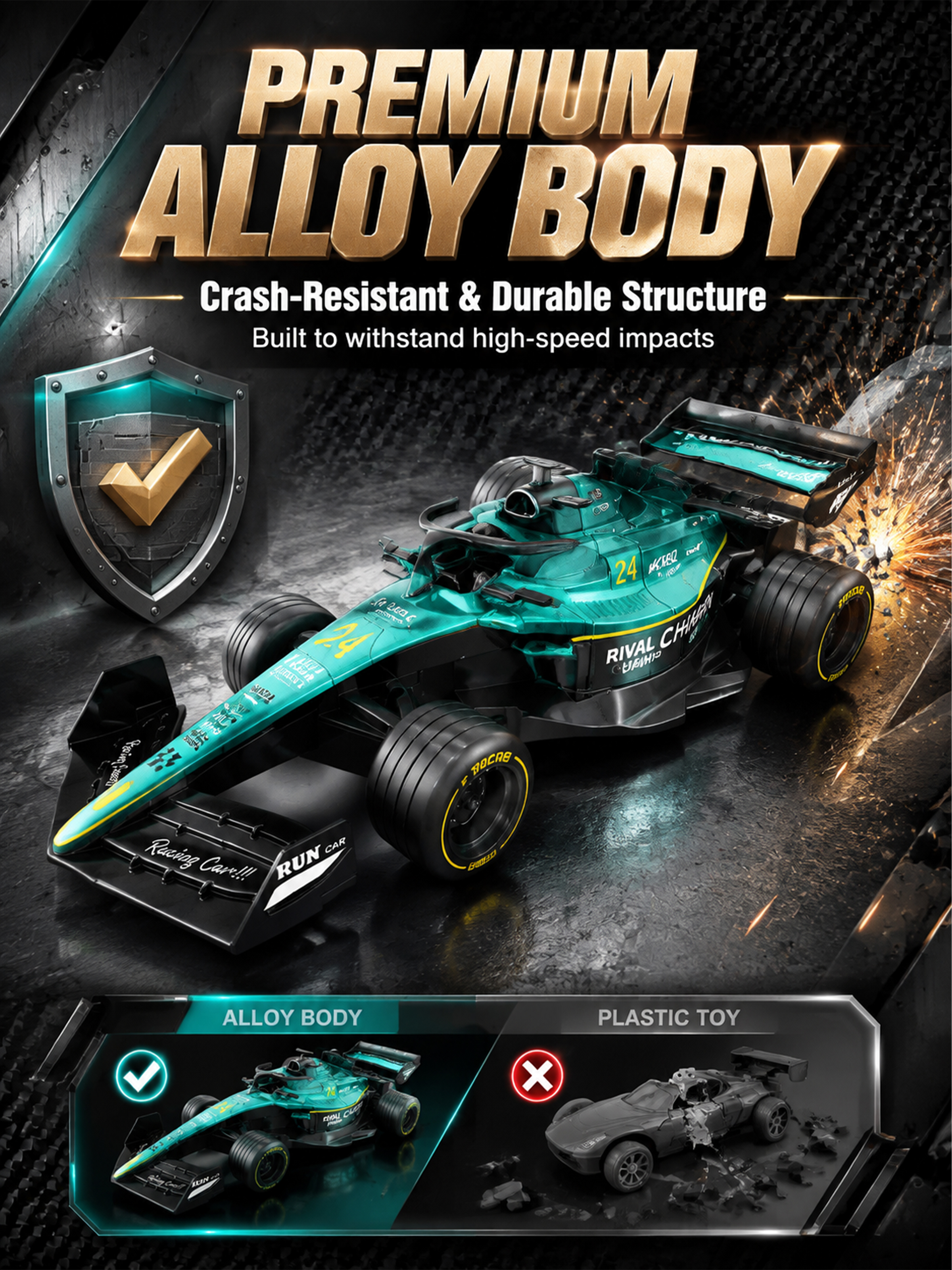 1:22 Remote control spray alloy equation car wireless remote control car alloy model toy collection gift pic 3