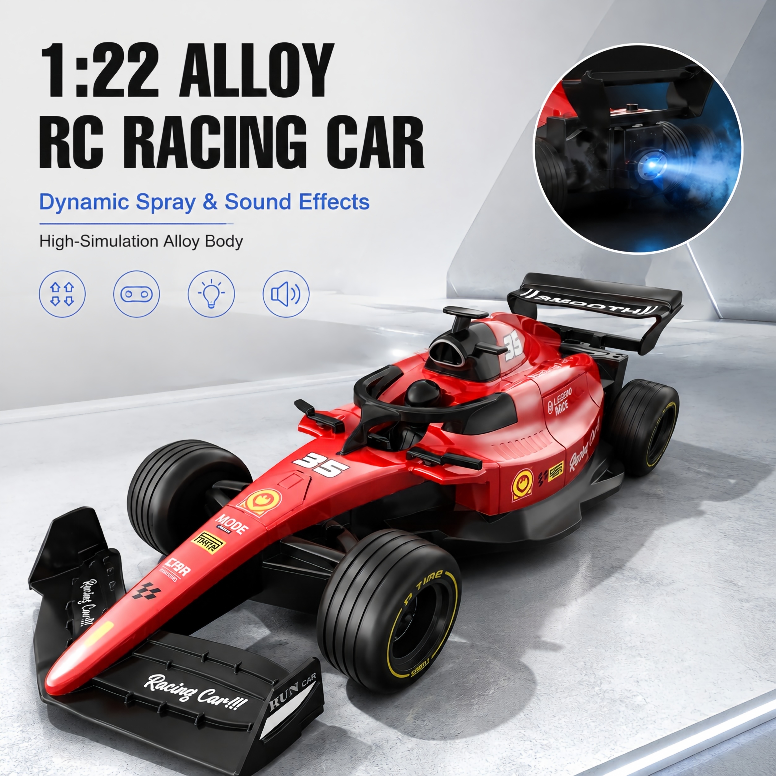 1:22 Remote control spray alloy equation car wireless remote control car alloy model toy collection gift