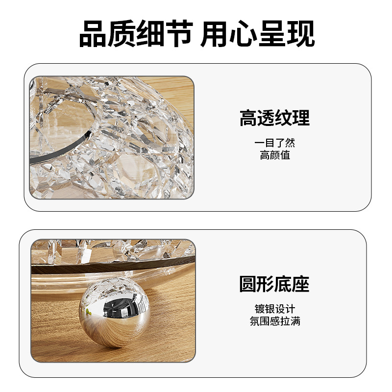 J76-237 Small round ball handle candy jar, high appearance level fruit storage jar, home high-end fruit plate Application Scenario