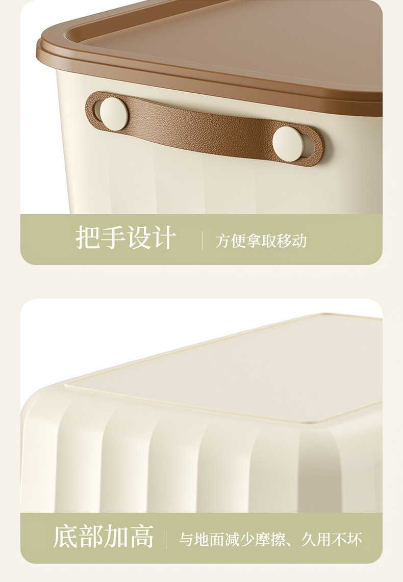 N22-2401 multi-functional household plastic covered storage box, multi-specification large-capacity storage box for snacks detail image 4