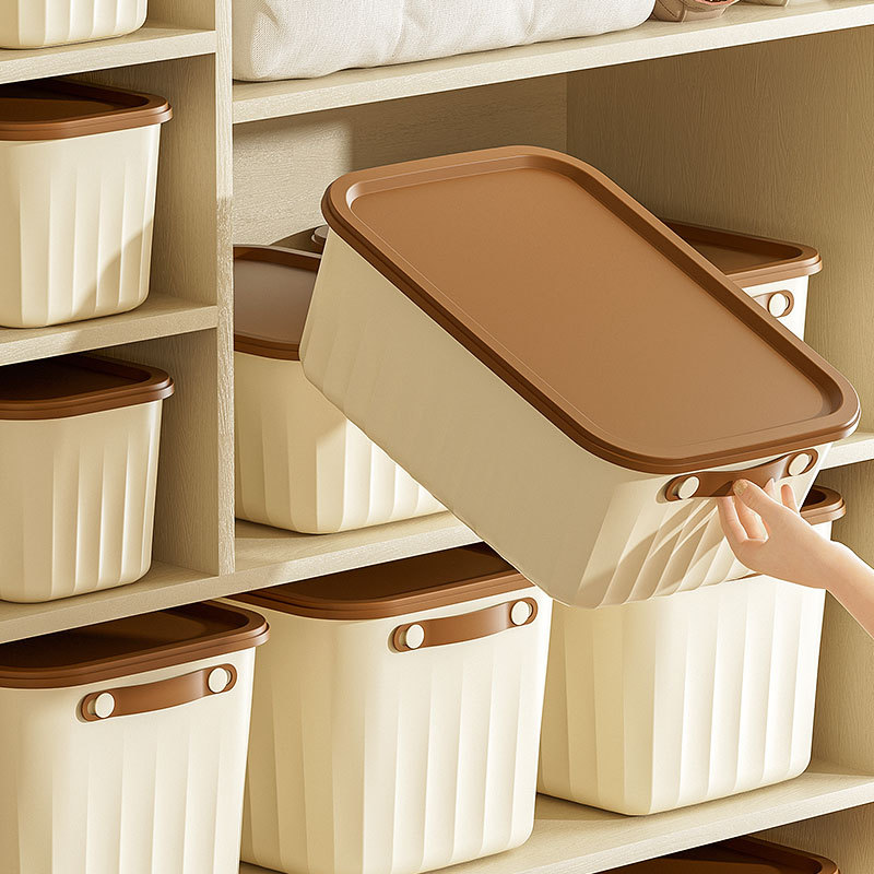 N22-2401 multi-functional household plastic covered storage box, multi-specification large-capacity storage box for snacks