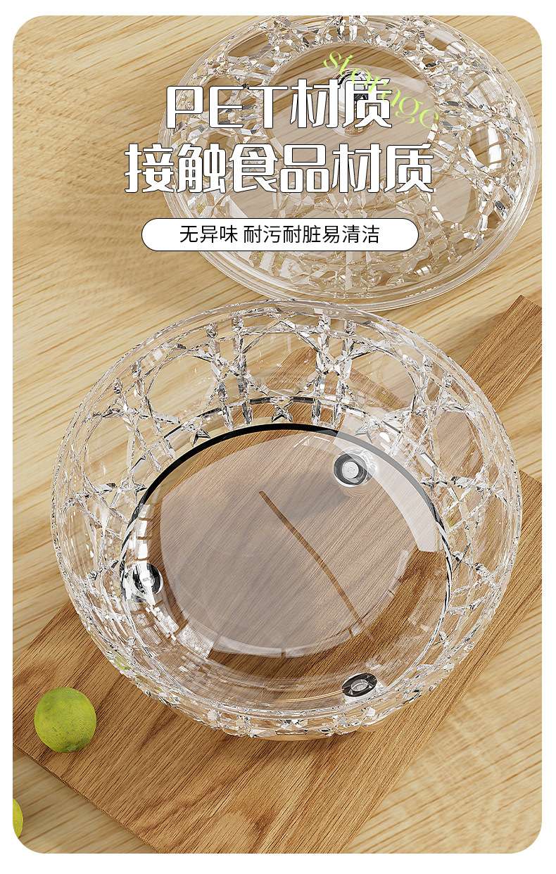 J76-237 Small round ball handle candy jar, high appearance level fruit storage jar, home high-end fruit plate detail image 4