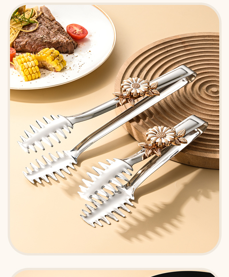 Accesorios girasol acero inoxidable multifunción clips de comida clips de pan ensaladas steak clips de comida inicio pic 12
