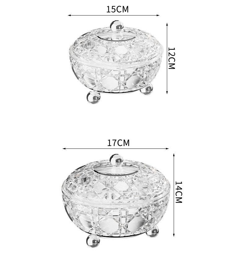 J76-237 Small round ball handle candy jar, high appearance level fruit storage jar, home high-end fruit plate detail image 12