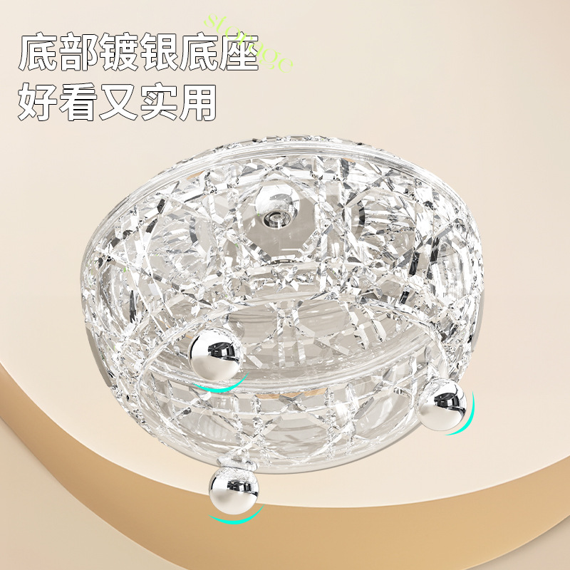 J76-237 Small round ball handle candy jar, high appearance level fruit storage jar, home high-end fruit plate Specification image